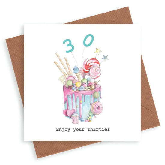 Hand finished Premium Truly Scrumptious Cake 30th Birthday Card - Crumble and Core