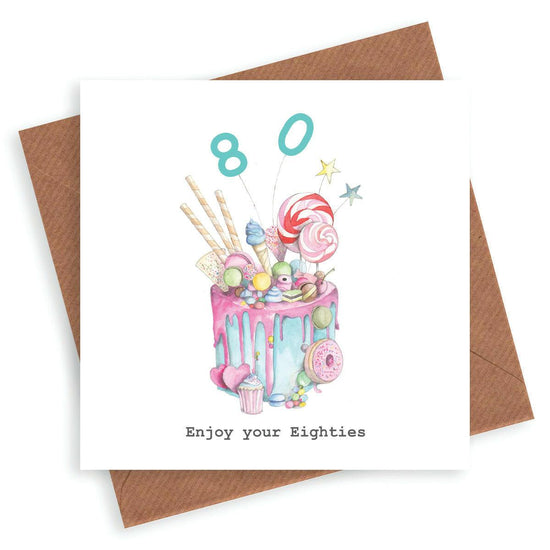 Premium Hand Finished Truly Scrumptious 80th Birthday Cake Card - Perfect Gift for Cake Lovers - Crumble and Core
