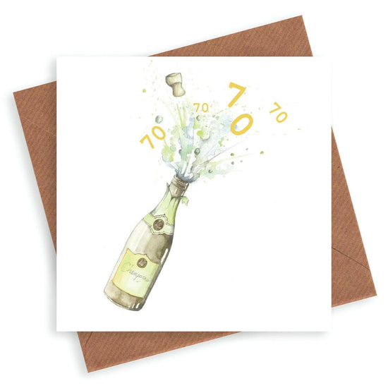 Premium Hand Finished 70th Birthday Card for Someone Special - Elegant Champagne Design - Crumble and Core