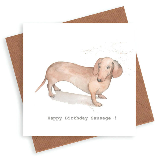 Happy Birthday Sausage Dog Card - Crumble and Core