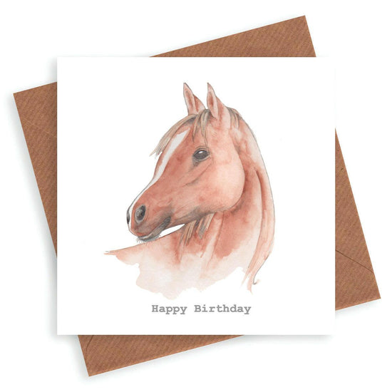 Horse's Head Birthday Card - Crumble and Core