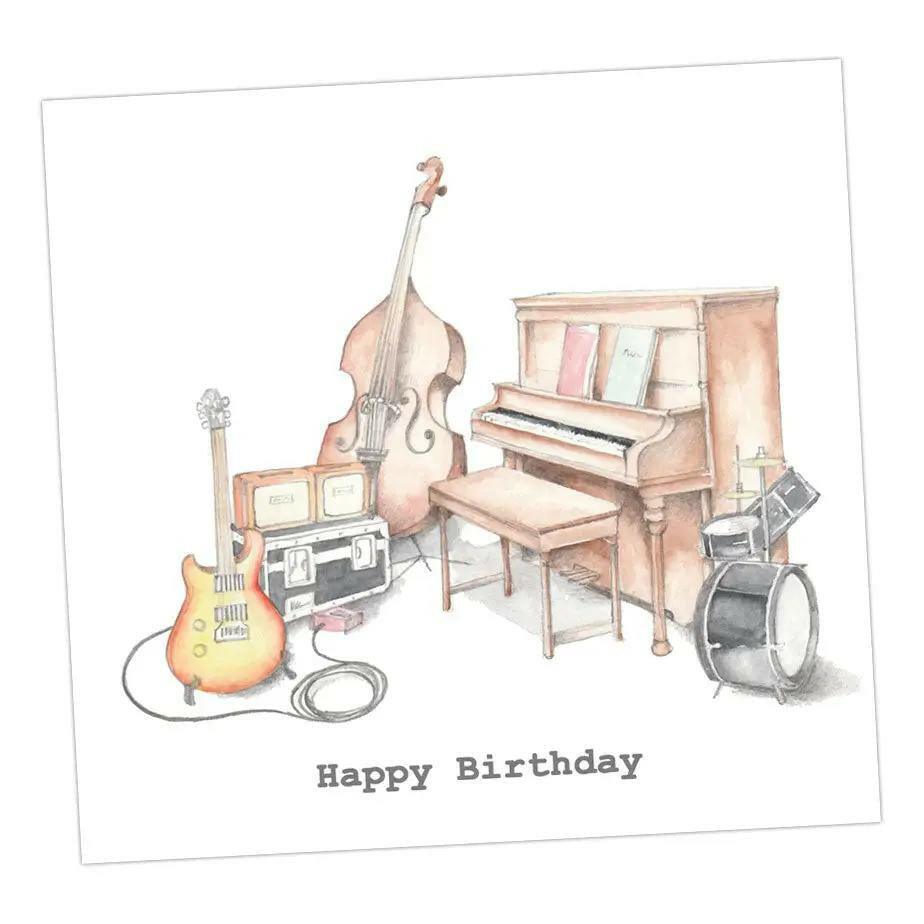 Musical Instruments Birthday Card - Crumble and Core
