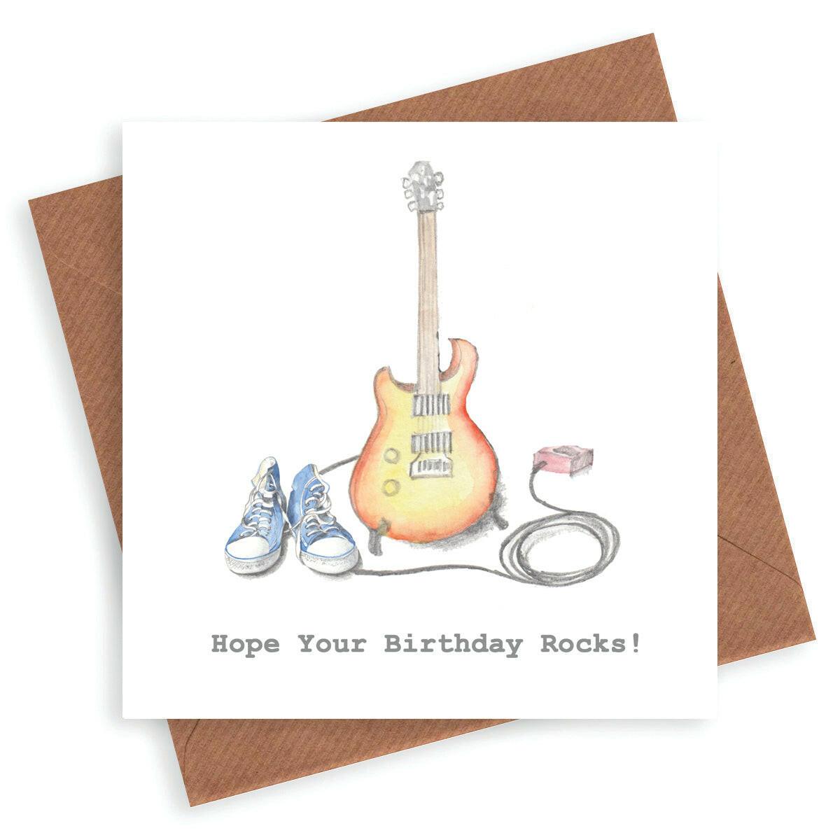 Guitar Birthday Card - Crumble and Core