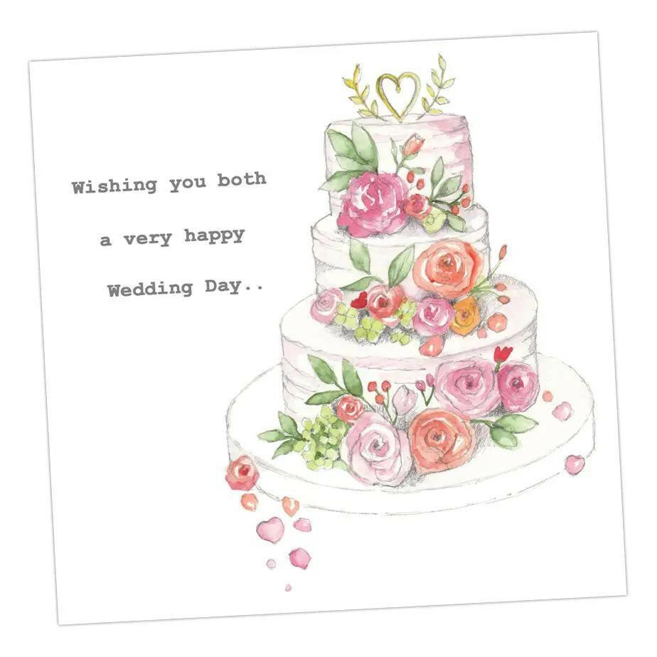 Floral Wedding Cake Card - Crumble and Core