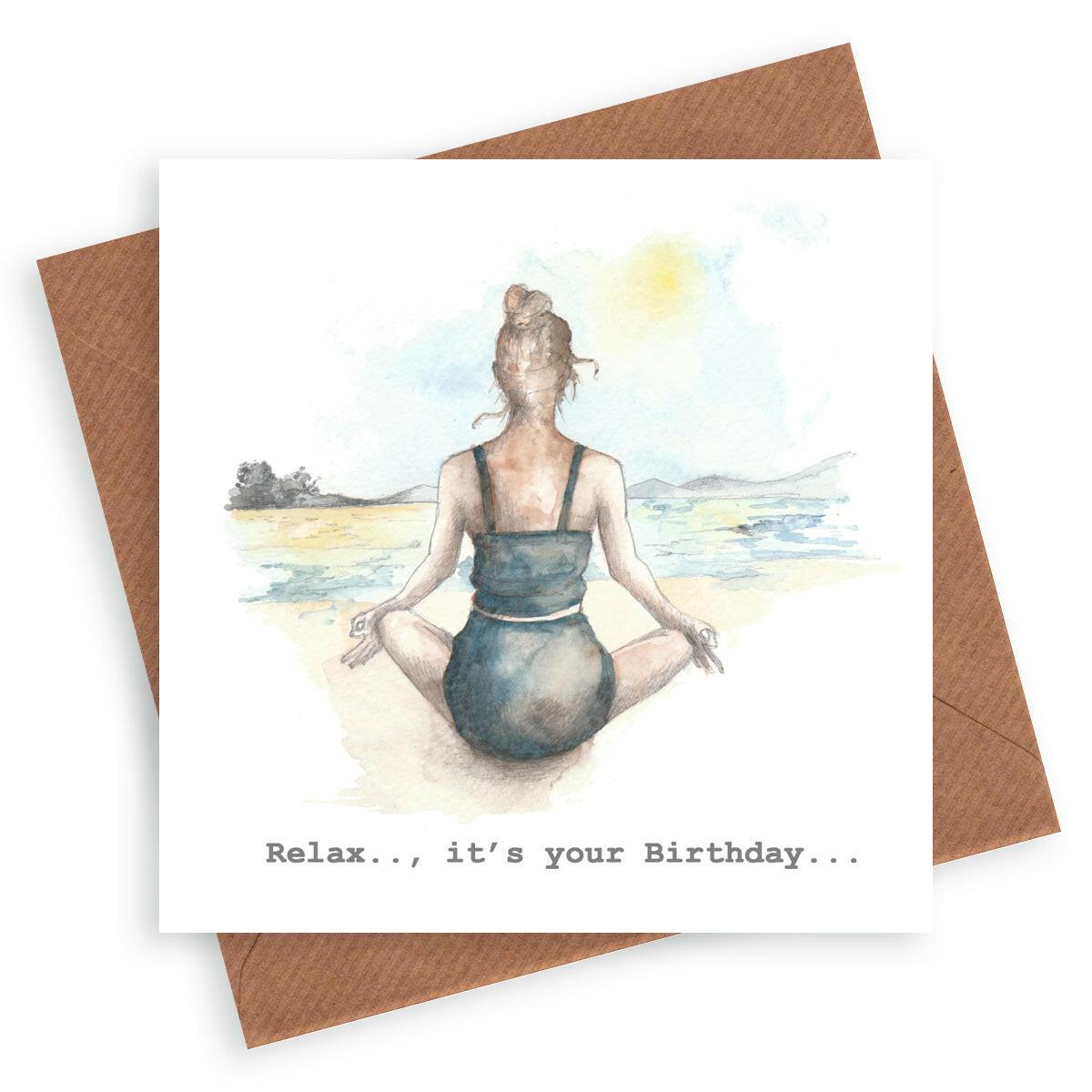 Yoga Birthday Card - Crumble and Core