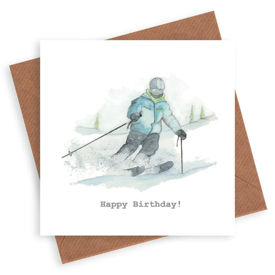 Ski Birthday Card - Crumble and Core
