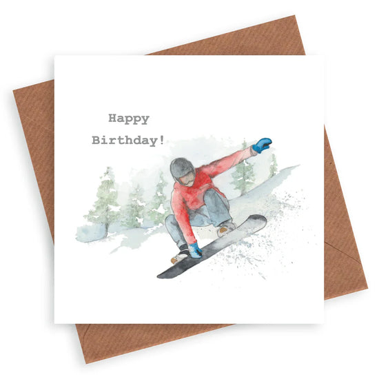 Snowboard Birthday Card - Crumble and Core