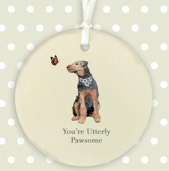 Hanging Ceramic Decoration - Dog Themed Gift - Keepsake Decoration - Gift for Her - Crumble and Core