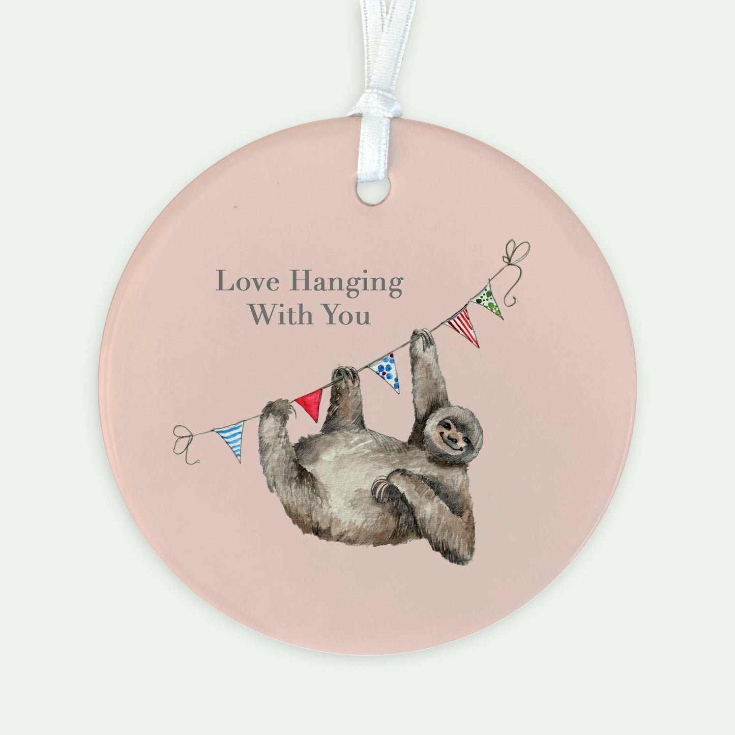 Hanging Ceramic Decoration - Sloth Lover Gift - Keepsake Decoration -Gift for Her - Crumble and Core