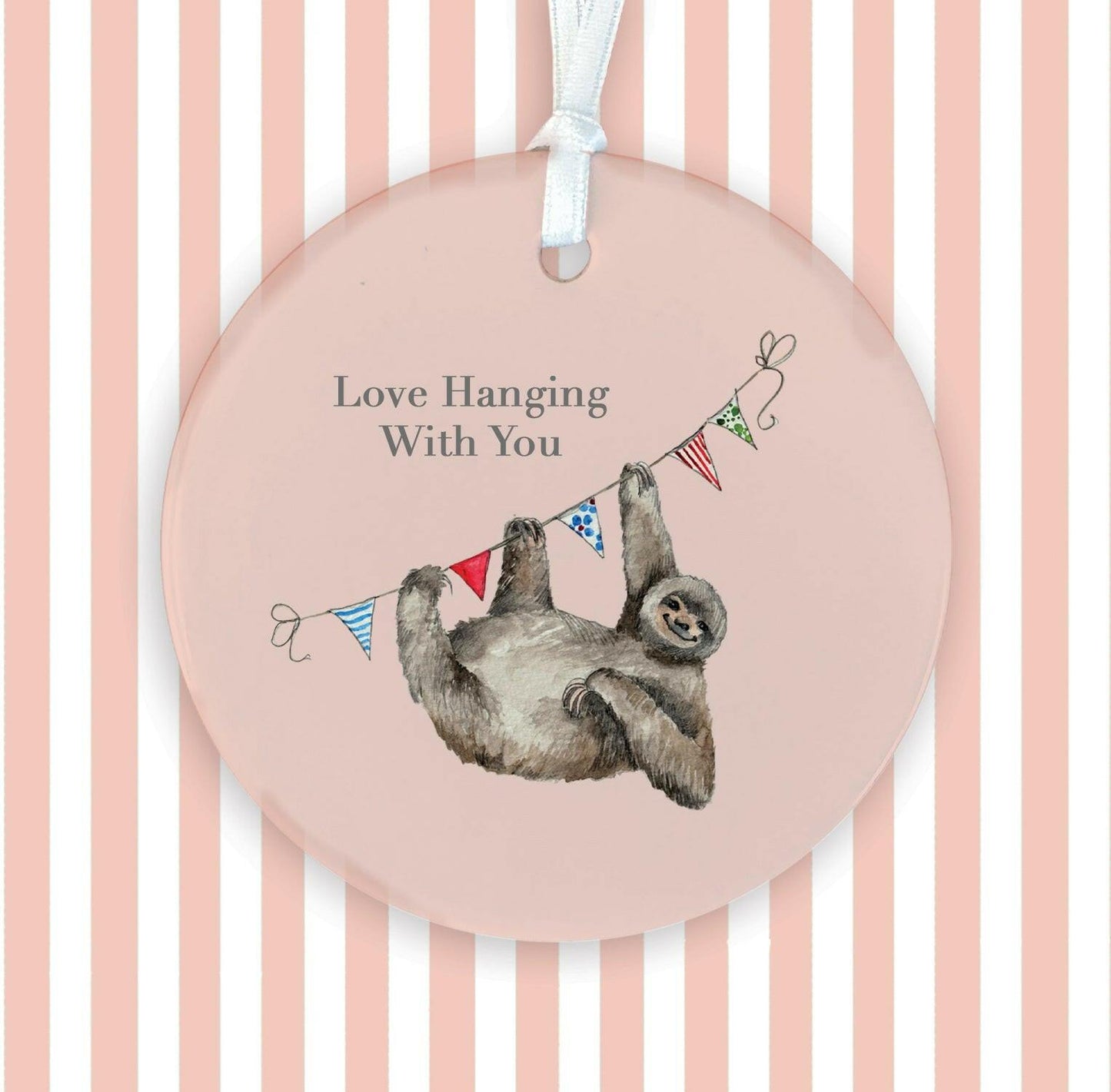 Hanging Ceramic Decoration - Sloth Lover Gift - Keepsake Decoration -Gift for Her - Crumble and Core