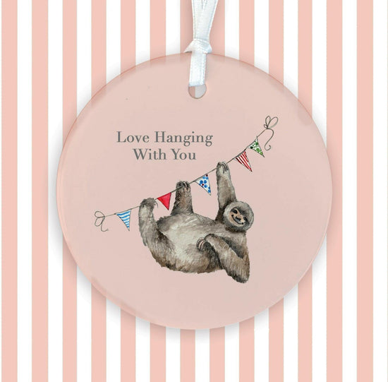 Hanging Ceramic Decoration - Sloth Lover Gift - Keepsake Decoration -Gift for Her - Crumble and Core
