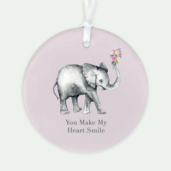Hanging Ceramic Decoration - Elephant Gift - Keepsake Decoration - Gift for Lovers and Friends - Crumble and Core