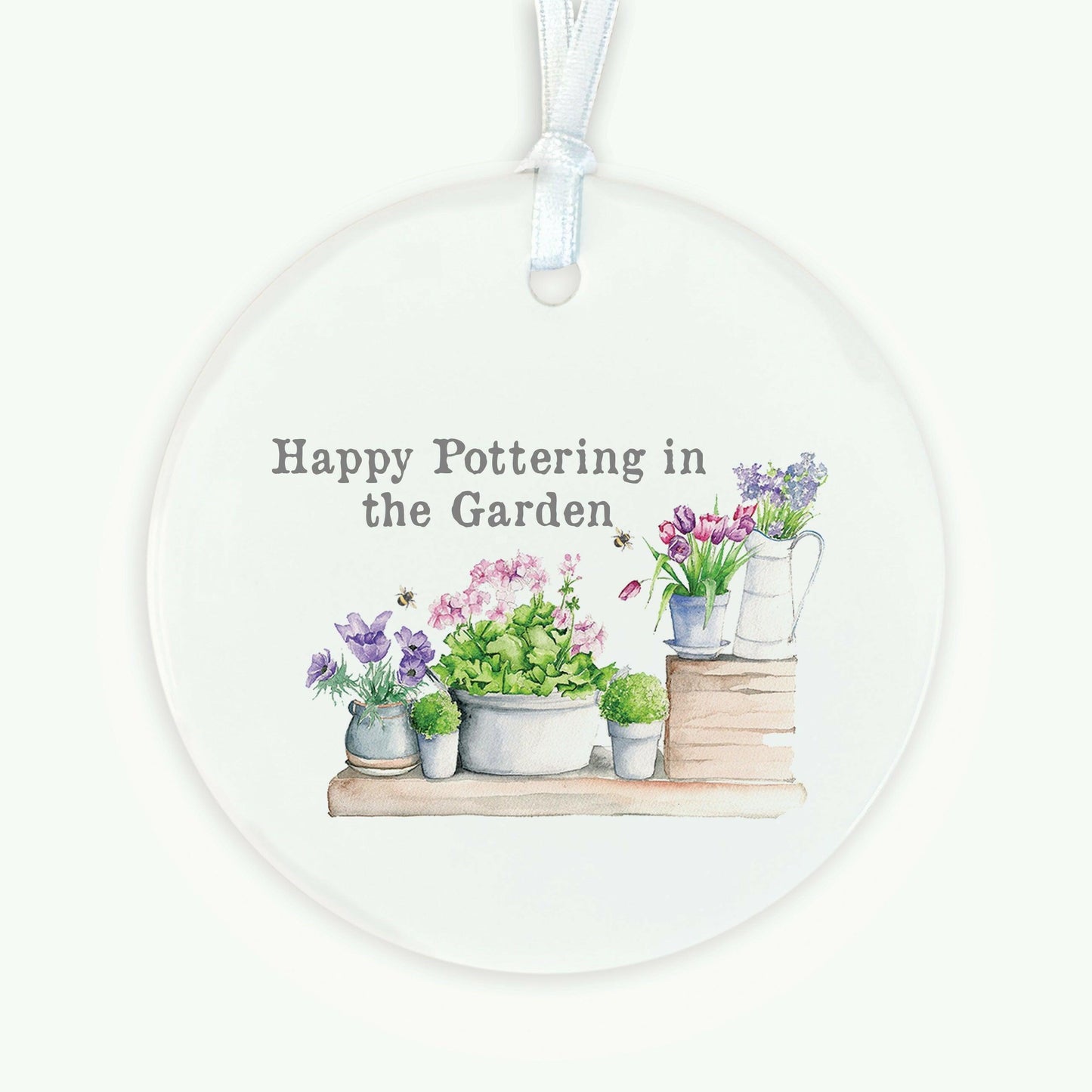 Ceramic Keepsake Hanging Decoration - A6 Greeting Card with Ceramic Keepsake - Garden Shelf - Crumble and Core