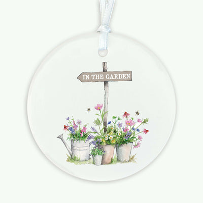 Ceramic Keepsake Hanging Decoration - A6 Greeting Card with Ceramic Keepsake - Garden Sign - Crumble and Core