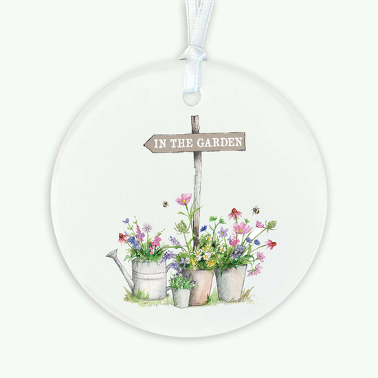 Ceramic Keepsake Hanging Decoration - A6 Greeting Card with Ceramic Keepsake - Garden Sign - Crumble and Core