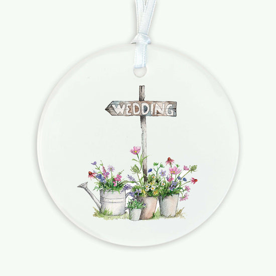 Hanging Ceramic Decoration - Wedding Keepsake Decoration - Gift for Couples - Crumble and Core