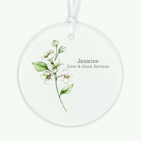 Ceramic Keepsake Hanging Decoration - A6 Greeting Card with Ceramic Keepsake - Flowers Jasmine - Crumble and Core