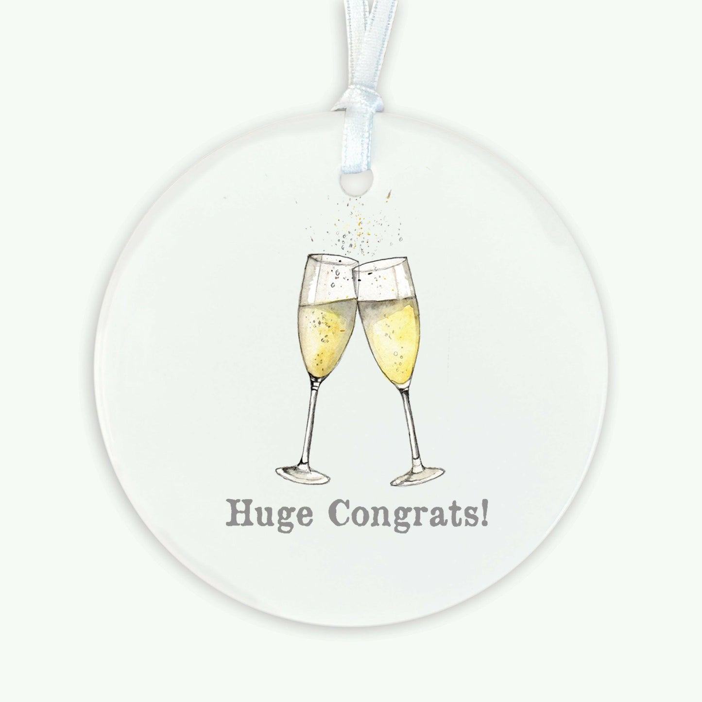Hanging Decoration - Congratulations Card with Ceramic Keepsake - Bubbles Congrats - Crumble and Core