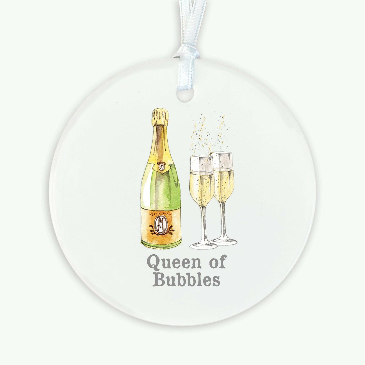 Keepsake Decoration - A6 Greeting Card with Ceramic Keepsake - Bubbly Queen - Crumble and Core