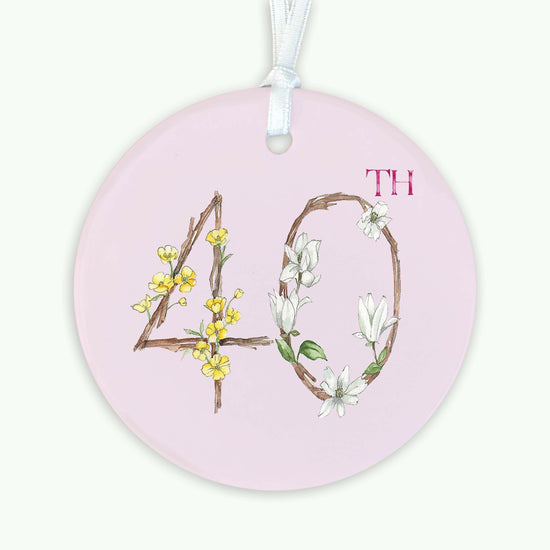 40th Birthday Card with Ceramic Keepsake - Greeting Card for a Memorable Celebration - Crumble and Core