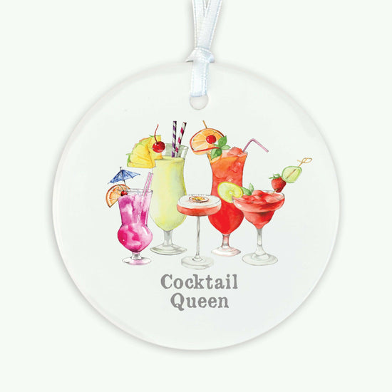 Ceramic Keepsake Hanging Decoration - A6 Greeting Card with Ceramic Keepsake - Cocktail Queen - Crumble and Core