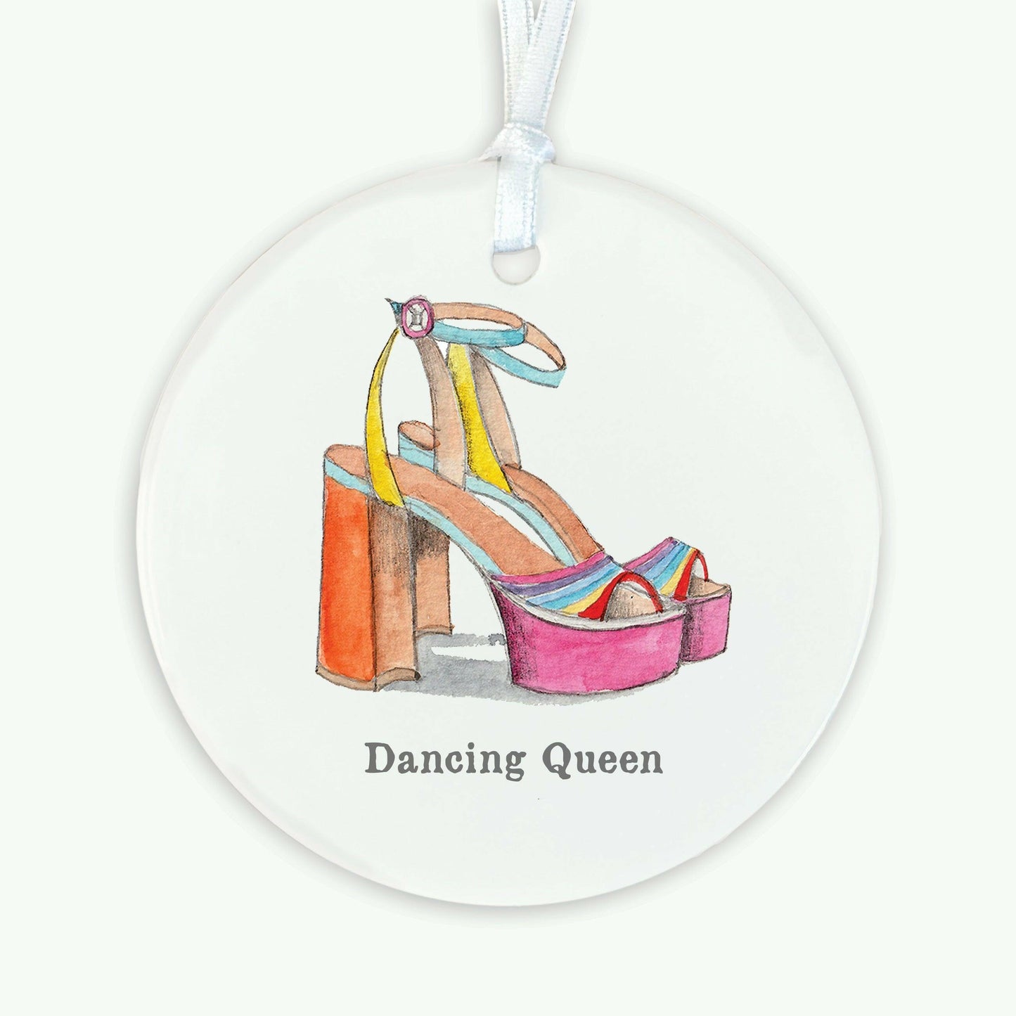 Ceramic Keepsake Hanging Decoration - A6 Greeting Card with Ceramic Keepsake - Dancing Queen - Crumble and Core