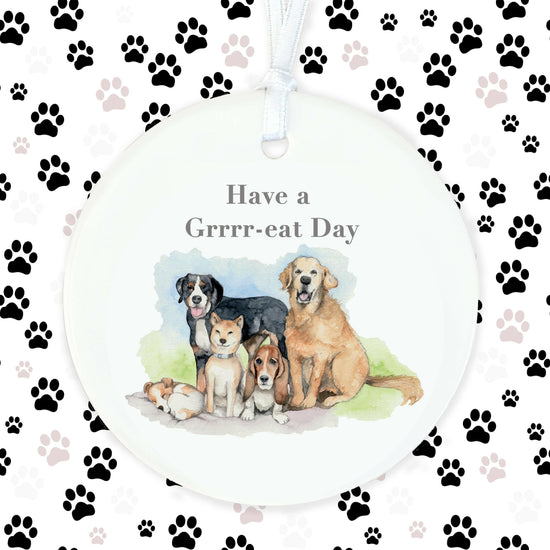 Hanging Ceramic Decoration - Celebrate Your Furry Friend - Dog Themed Birthday Gift - Crumble and Core