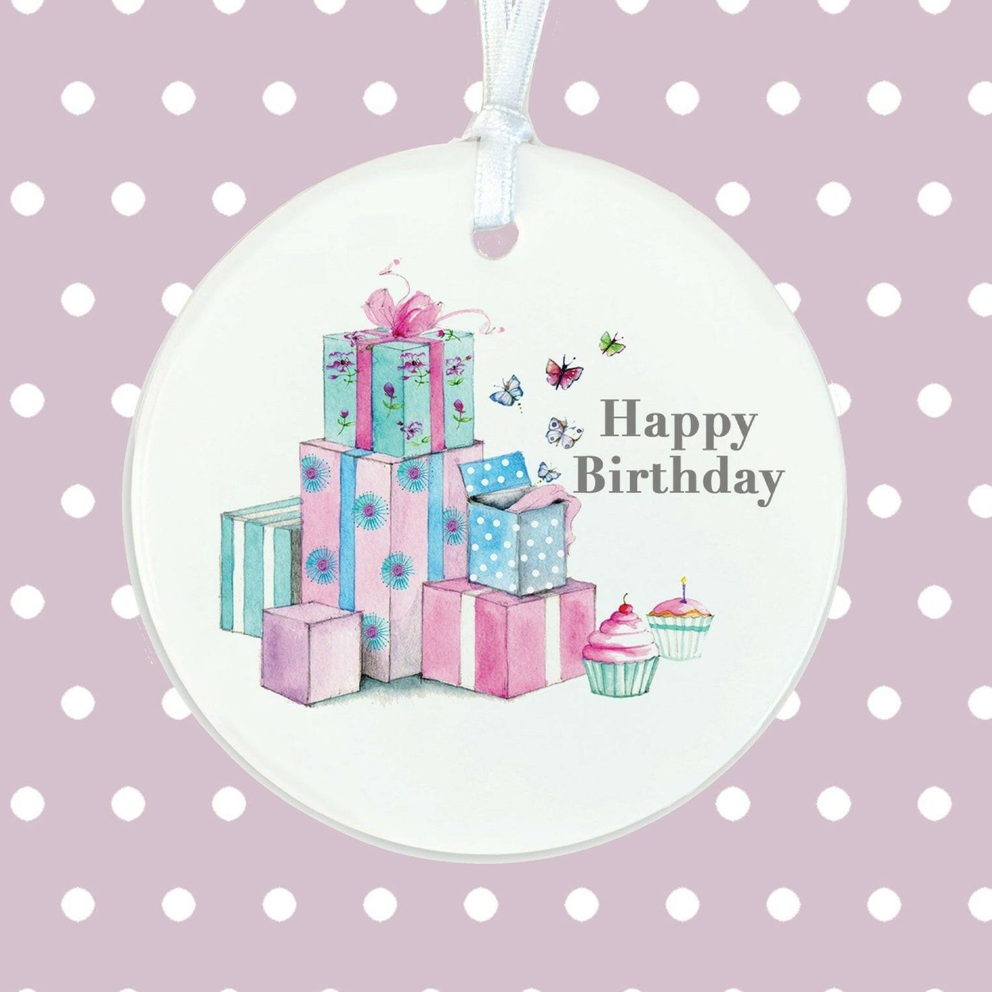 Hanging Ceramic Decoration - Charming Birthday Gift - Ornament for Celebrations - Crumble and Core