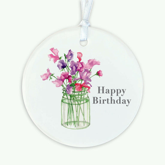 Hanging Ceramic Decoration - Charming Happy Birthday Gift - Crumble and Core