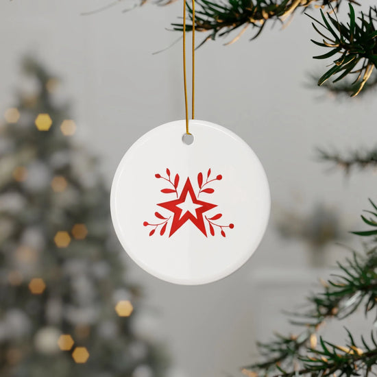 Hanging Ceramic Keepsake - Christmas Nordic Star Gift Decoration - Crumble and Core
