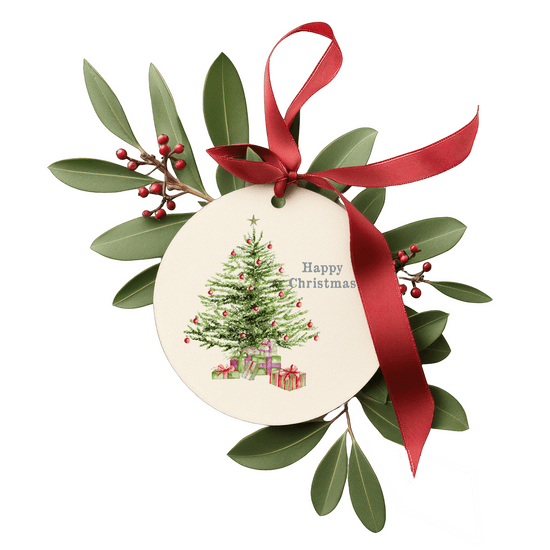 Hanging Ceramic Christmas Tree Decoration - Festive Holiday Ornament - Christmas Tree Decoration - Keepsake gift - Crumble and Core