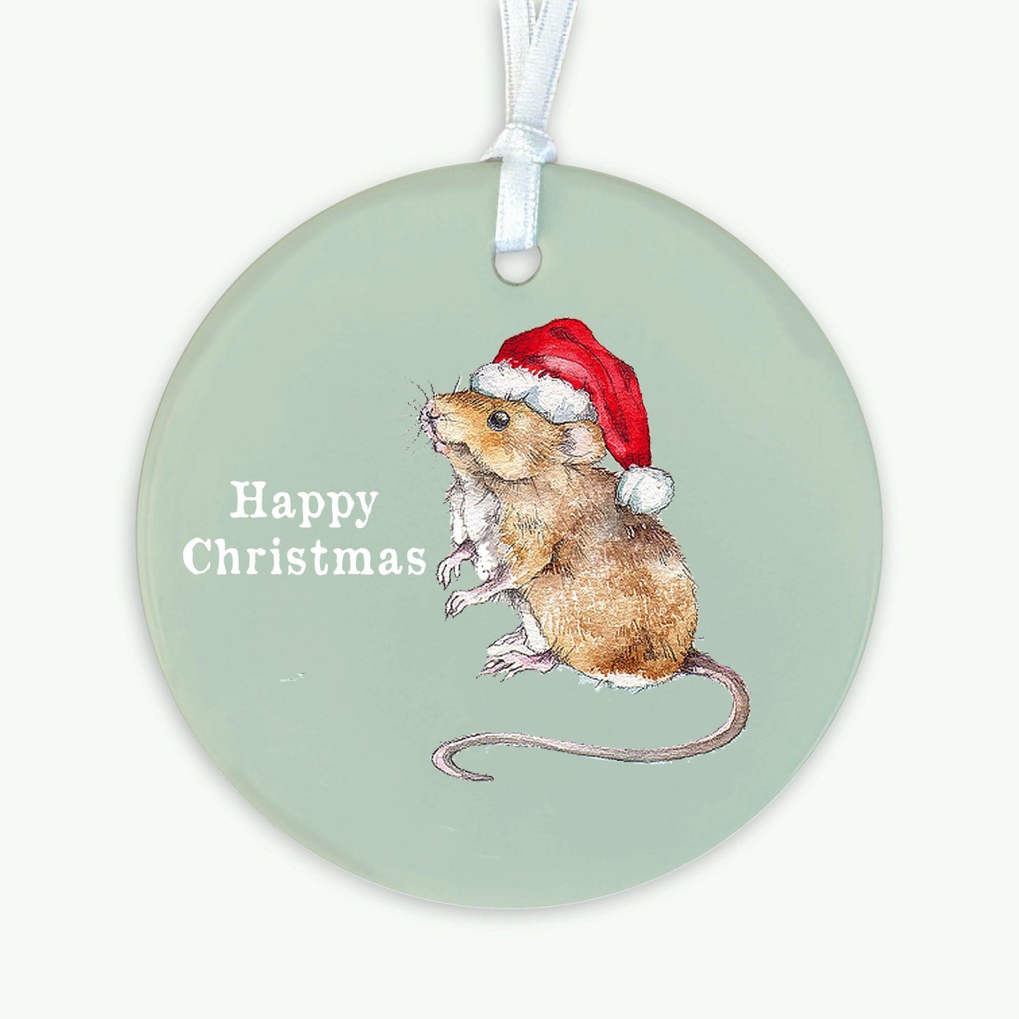 A6 Christmas Mouse Greeting Card with Ceramic Keepsake - Perfect for the Holidays - Crumble and Core
