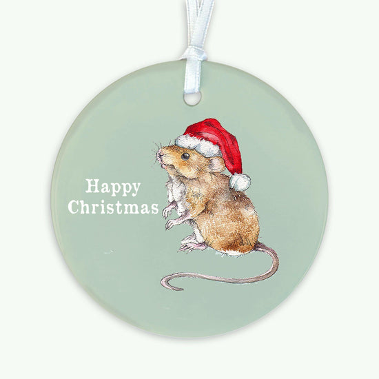 A6 Christmas Mouse Greeting Card with Ceramic Keepsake - Perfect for the Holidays - Crumble and Core