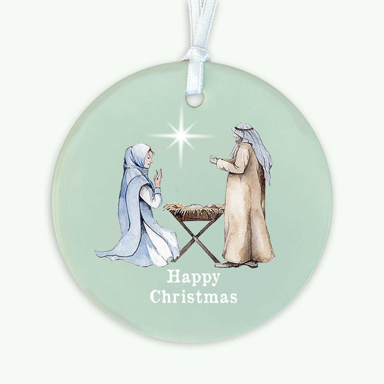 Christmas Nativity Ceramic Hanging Decoration - Christmas Tree Decoration - Keepsake gift - Crumble and Core