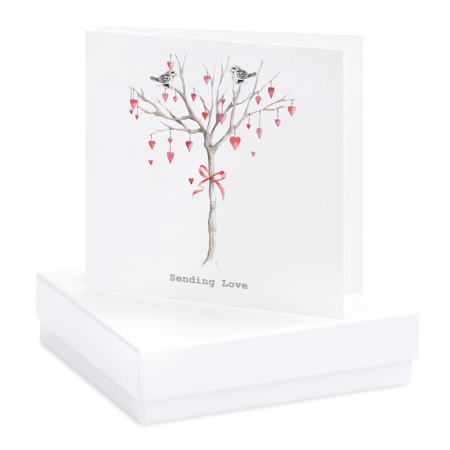 Sterling Silver Heart Stud Earrings in Gift Box - Sending Love Design - Crumble and Core