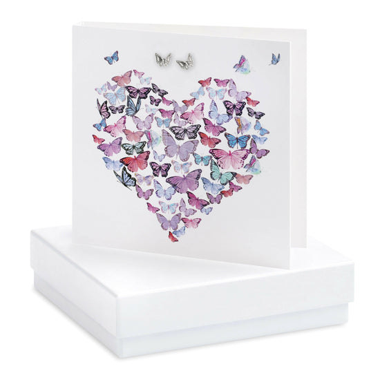 Sterling Silver Butterfly Stud Earrings - Elegant Gift Boxed for Any Occasion - Crumble and Core