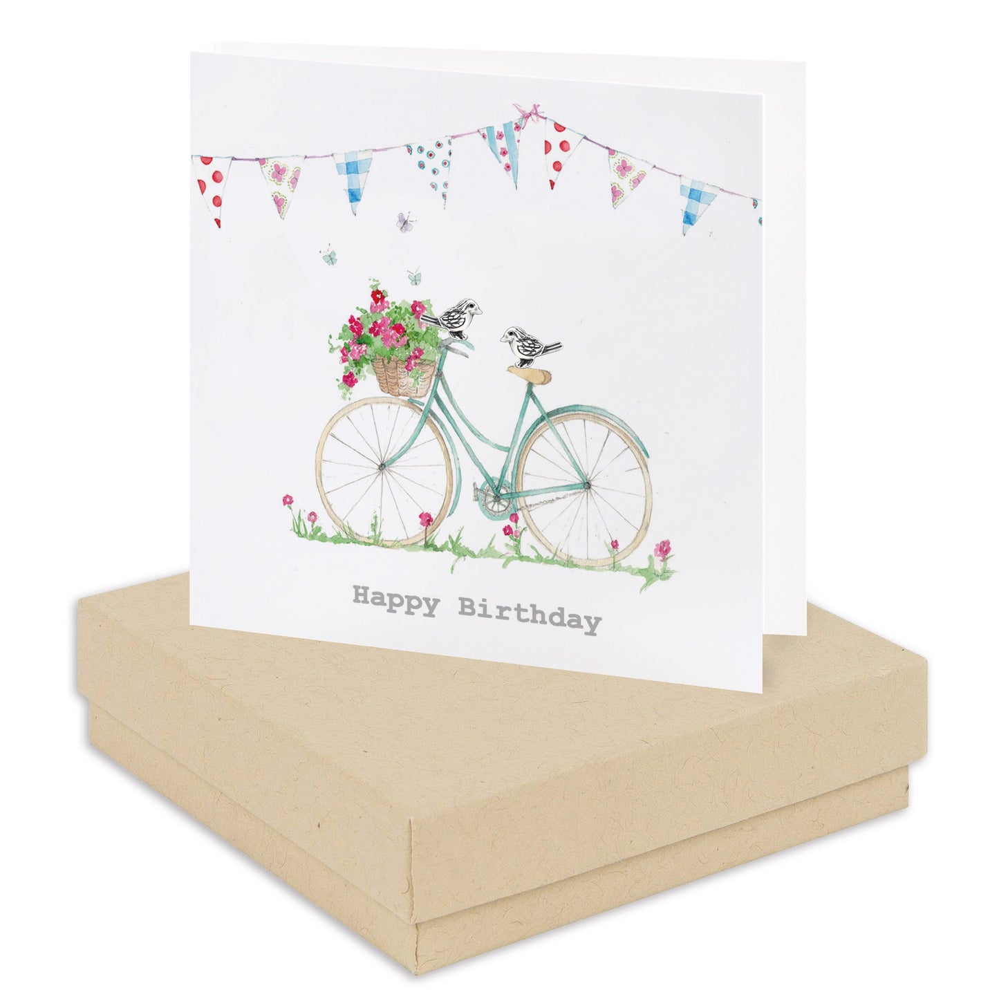 Silver Studs - Bird Earrings - Birthday Gift Card - Crumble and Core