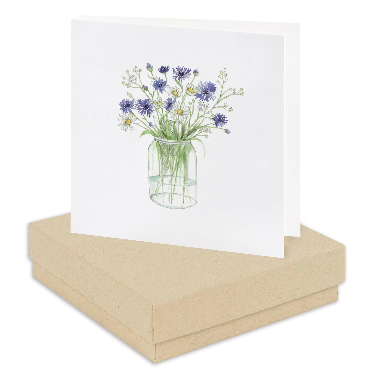 Sterling Silver Stud Earrings with Floral Card - Perfect Handcrafted Gift - Crumble and Core