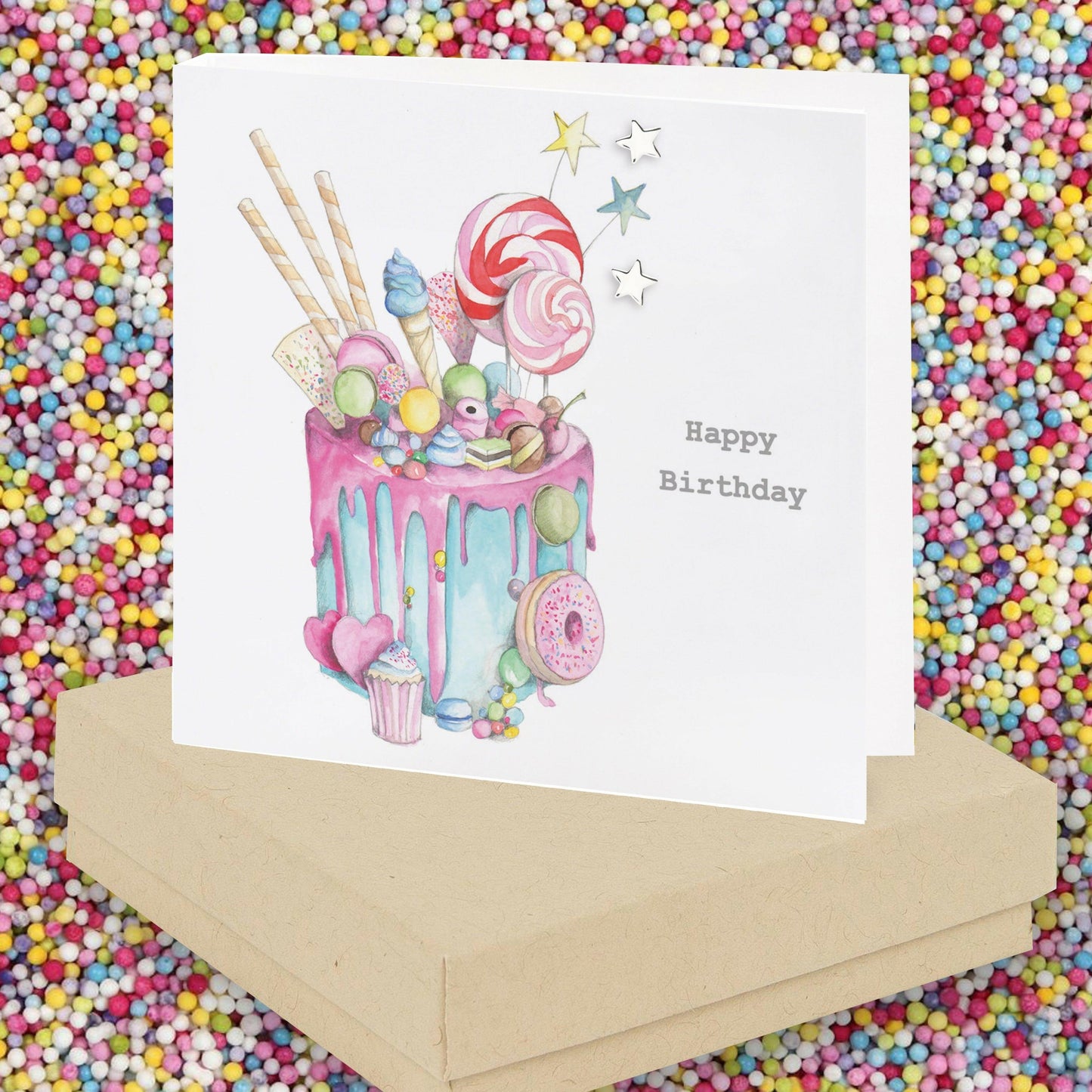 Sterling Silver Star Stud Earrings with Gift Box Birthday Card - Crumble and Core