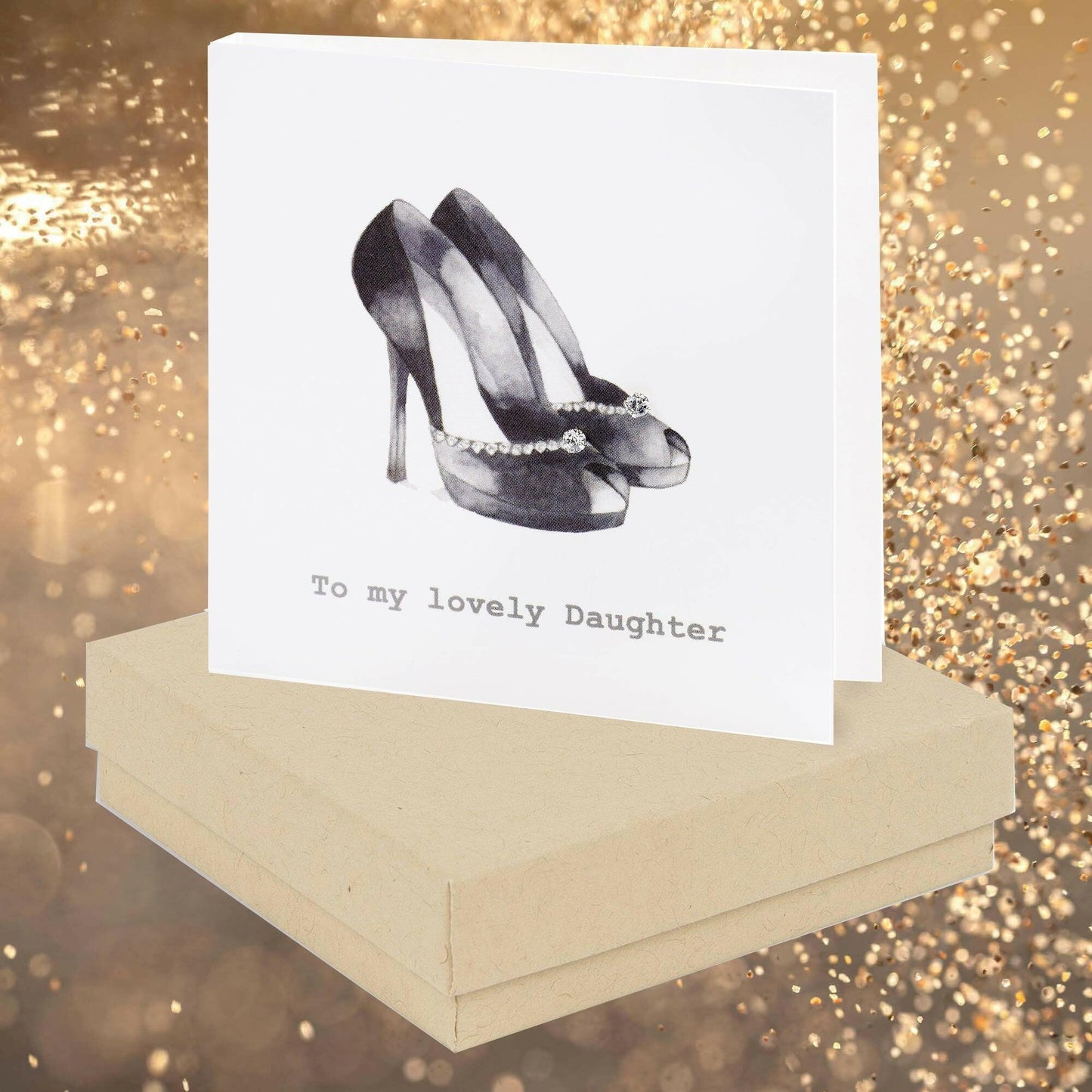 Sterling Silver Crystal Stud Earrings - Elegant Gift for Daughter - Party Shoe Design on Card - Crumble and Core