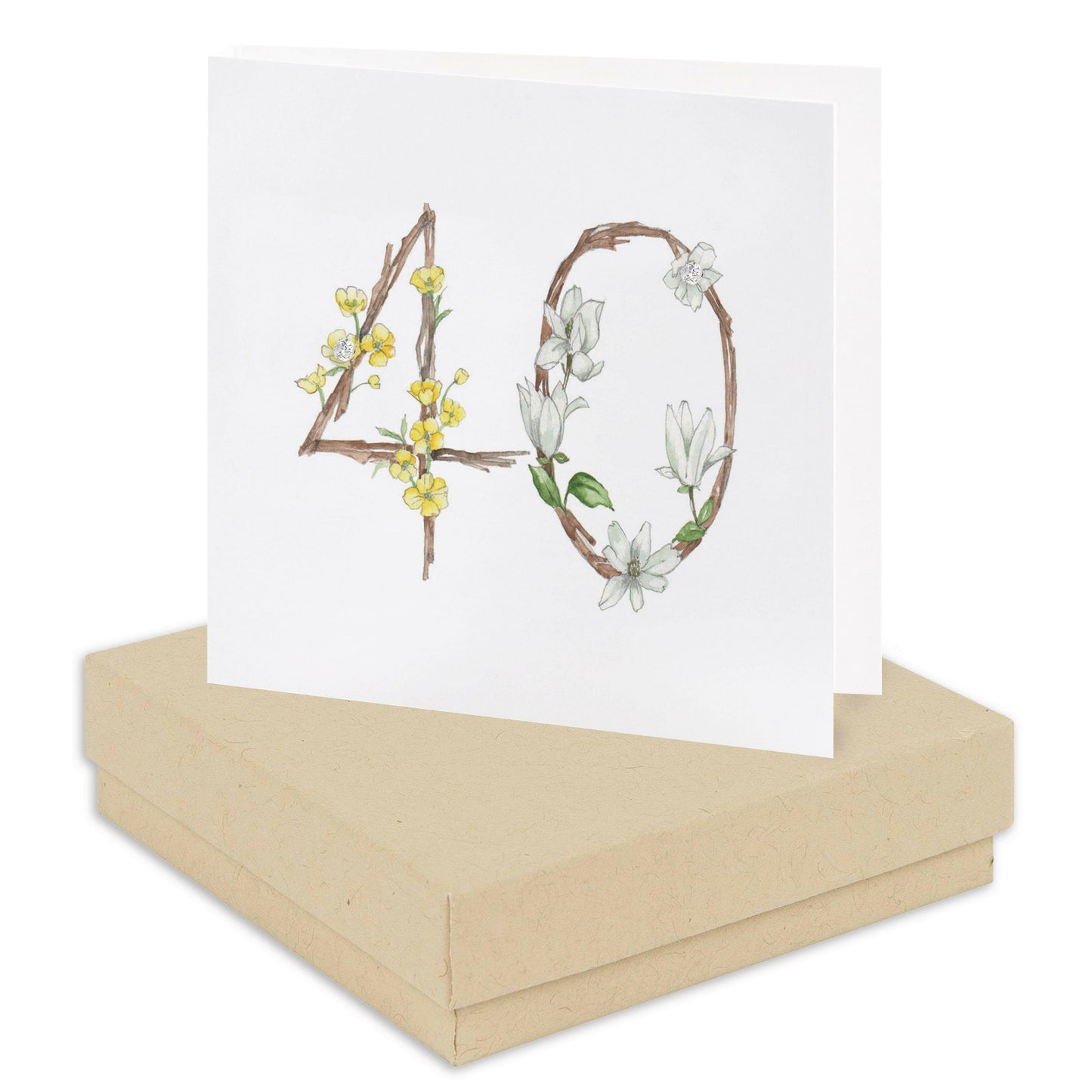 Sterling Silver Stud Earrings - unique 40th Birthday Card - Elegant Boxed Gift - Crumble and Core