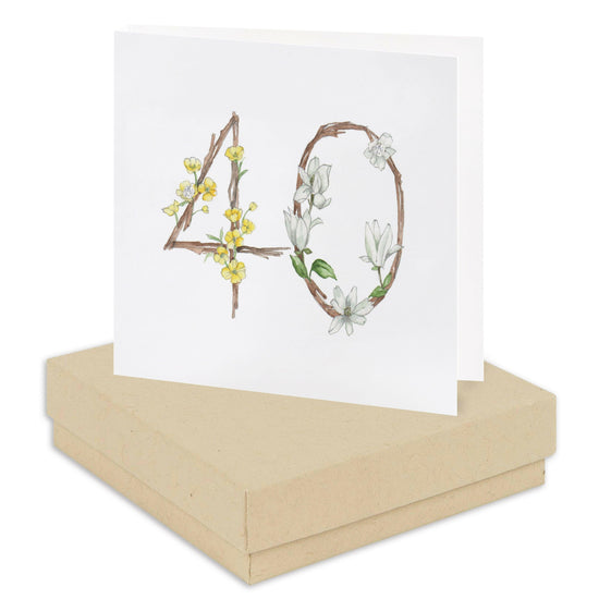 Sterling Silver Stud Earrings - unique 40th Birthday Card - Elegant Boxed Gift - Crumble and Core