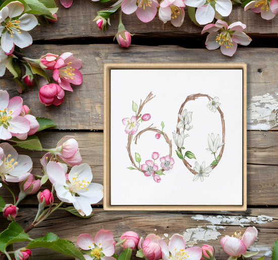 Sterling Silver Floral Stud Earrings with 60th Birthday Card - Elegant Gift Boxed for Milestone Celebrations - Crumble and Core