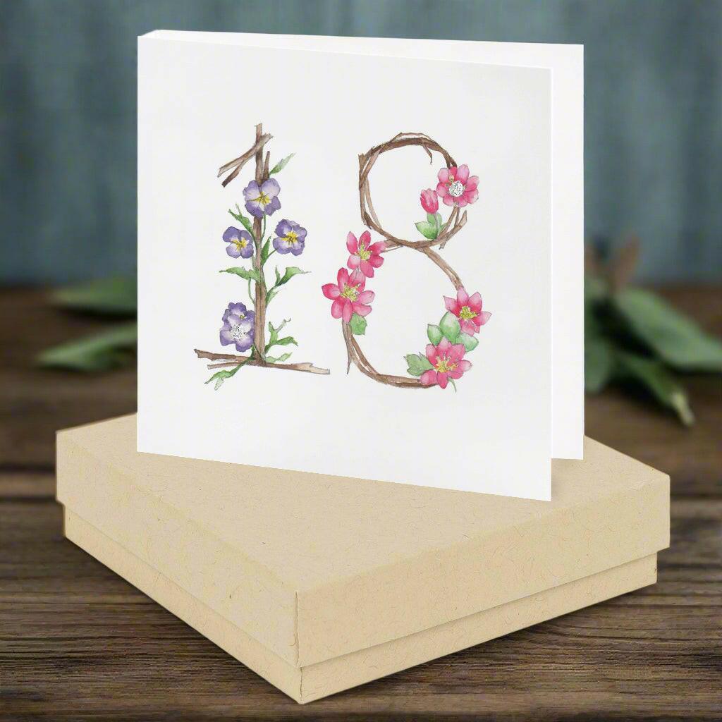 Sterling Silver Stud Earrings with Boxed Floral Design - Perfect 18th Birthday Gift - Crumble and Core