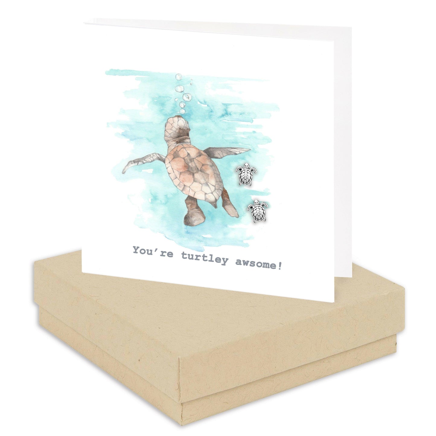 Sterling Silver Turtle Stud Earrings - Perfect Gift for the Turtley Awesome - Crumble and Core