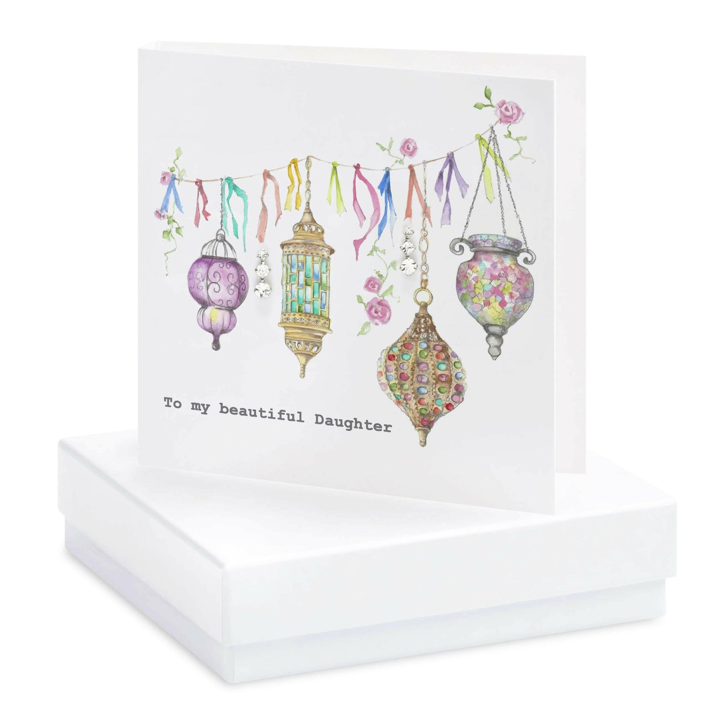 Sterling Silver Drop Stud Earrings in Boxed Gift Set - Perfect for a Beautiful Daughter - Crumble and Core