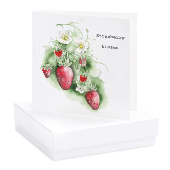 Sterling Silver Strawberry Stud Earrings - Jewellery Gift, Box and Card for all occasions - Crumble and Core
