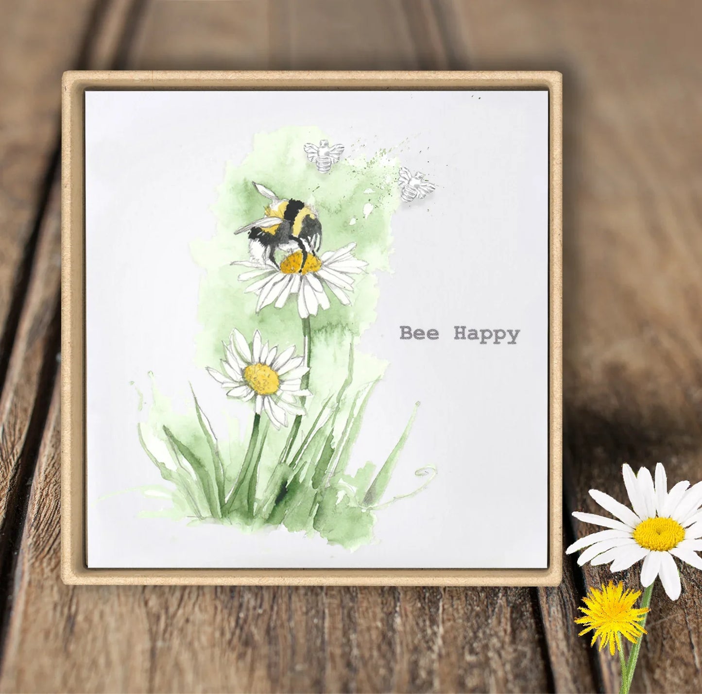 Sterling Silver Bee Stud Earrings on Gift Card - Thoughtful Unique Present - Crumble and Core