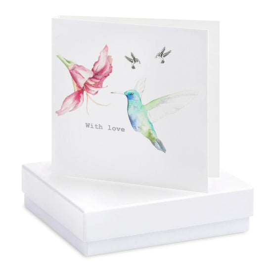 Sterling Silver Hummingbird Stud Earrings in a Gift Box - Crumble and Core