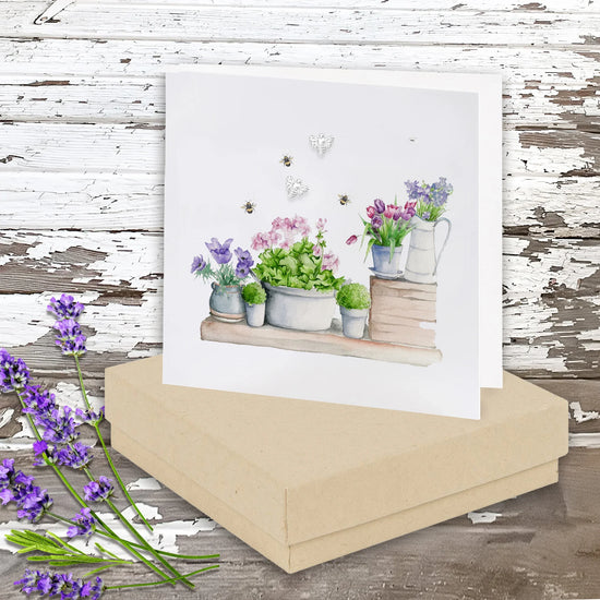 Sterling Silver Bee Stud Earrings - Hand Finished Gift for Women with Floral Card - Crumble and Core